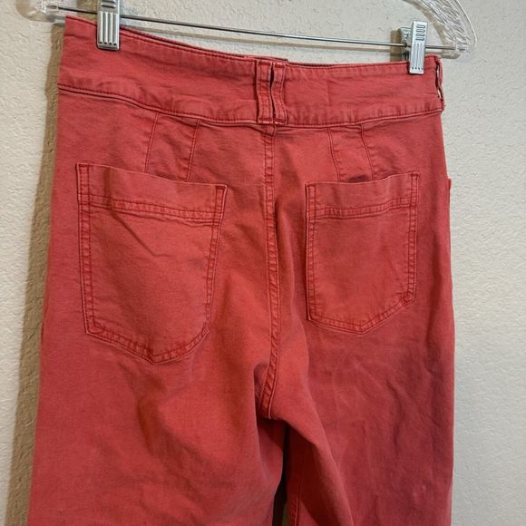 Anthropologie Pilcro Wide Leg Pants 28 Red Wash High Rise Boho - Picture 3 of 4